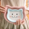 Korean-style ins milk dudu ceramic bowl, dog bowl, rice plate, main food can, short-legged pet bowl, pet supplies Application Scenario
